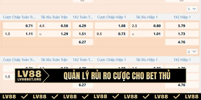 Quản lý rủi ro cược cho bet thủ
